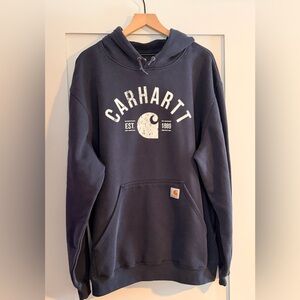 Men’s Carhartt Midweight Pullover Graphic Logo Hoodie - Black 2XL